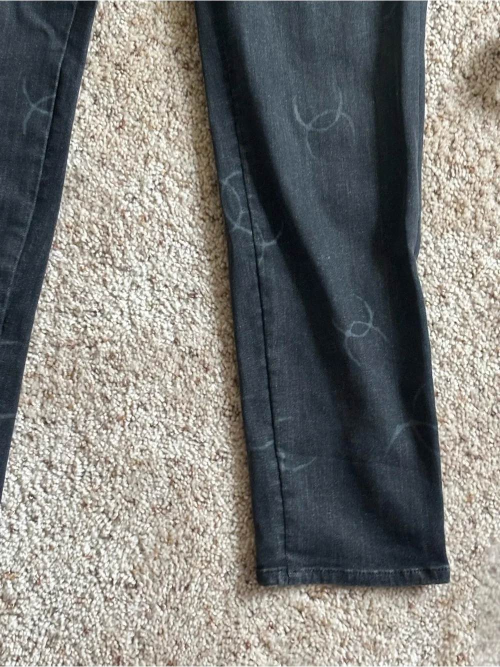 CHANEL Black Skinny Jeans with Subtle CC Motif